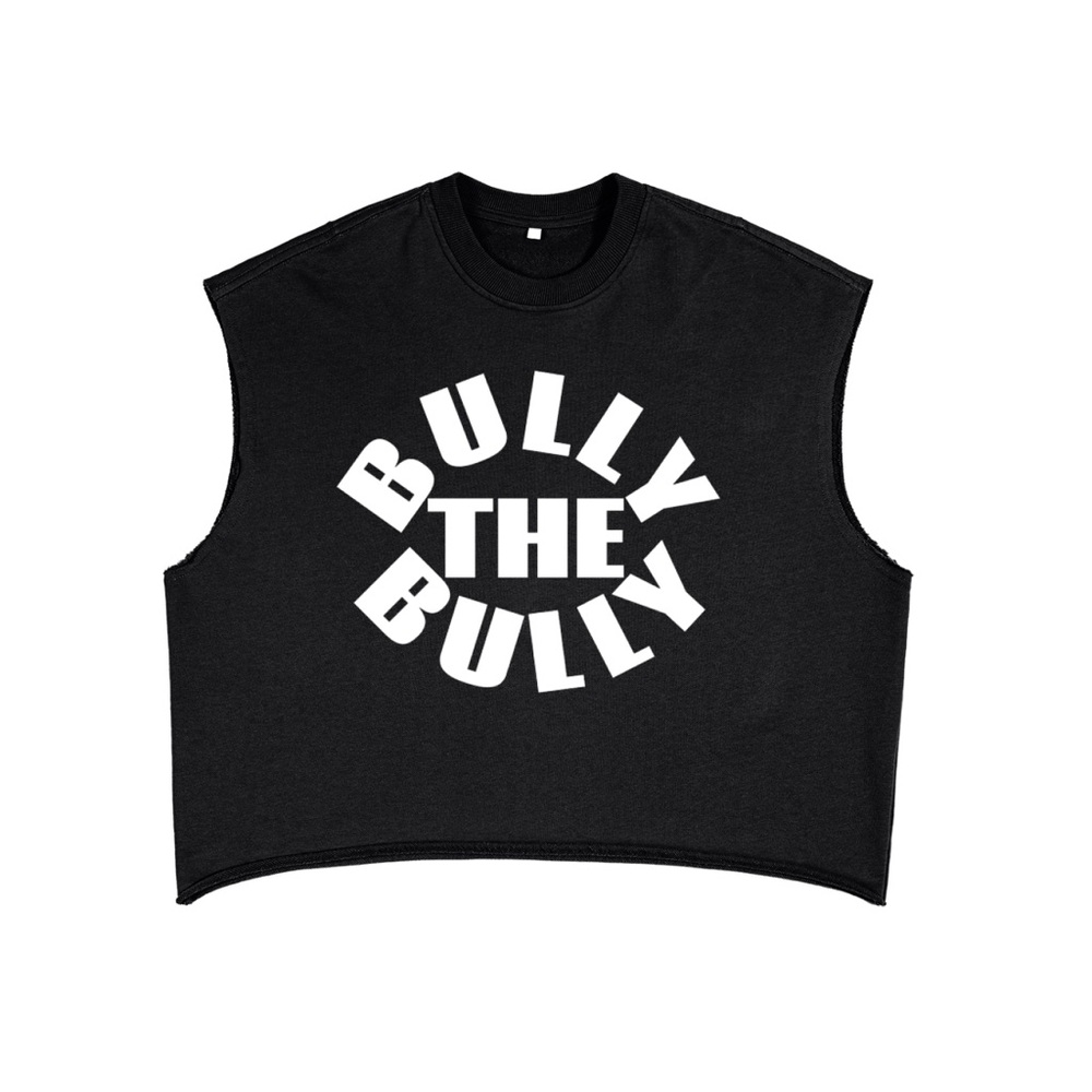 Men Vintage BULLY THE BULLY Black Sleeveless Cropped Tank Graphic Top ORIGNL™